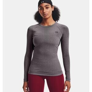 NWT Under Armour ColdGear Women's Crew Long Sleeve in Charcoal Light Heather M